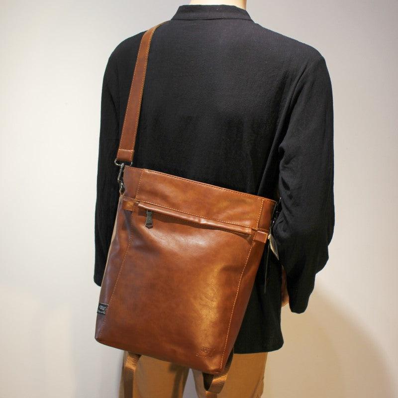 Large Faux Leather Laptop Backpack