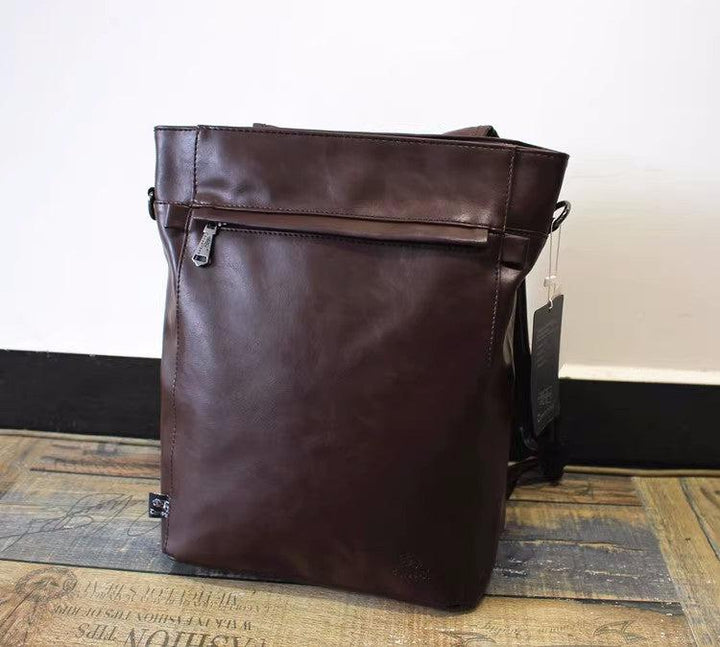 Large Faux Leather Laptop Backpack