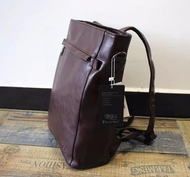 Large Faux Leather Laptop Backpack