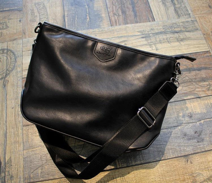 Large Faux Leather Messenger Bag