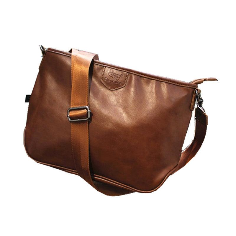 Large Faux Leather Messenger Bag