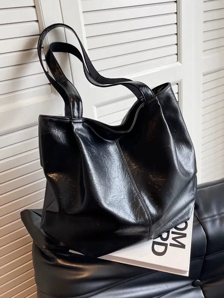 Large Faux Leather Tote Bag