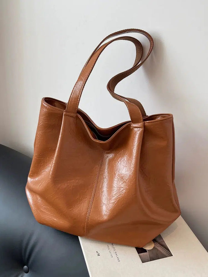 Large Faux Leather Tote Bag