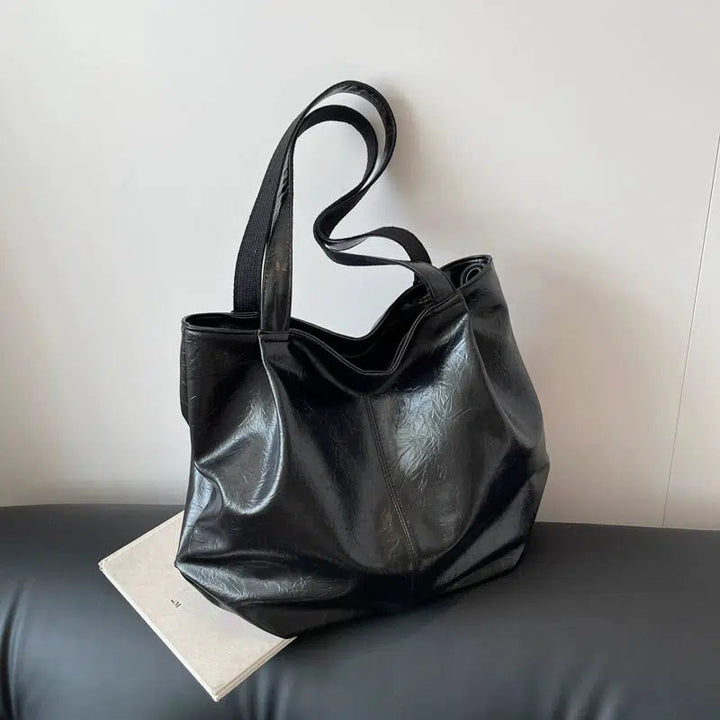 Large Faux Leather Tote Bag