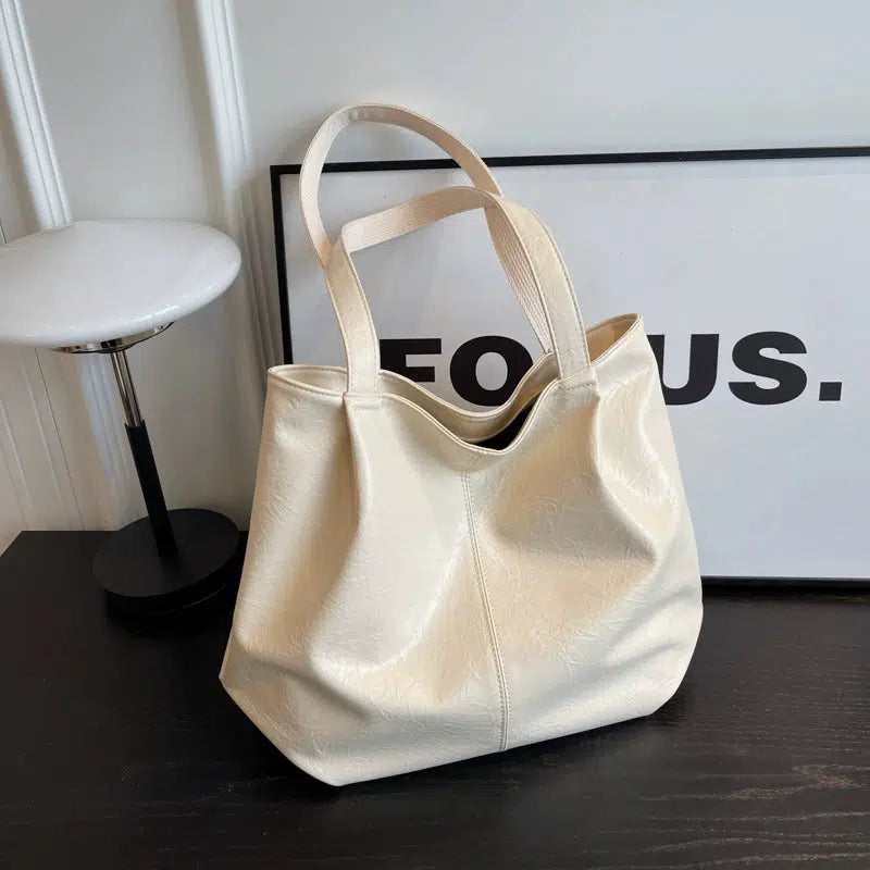 Large Faux Leather Tote Bag