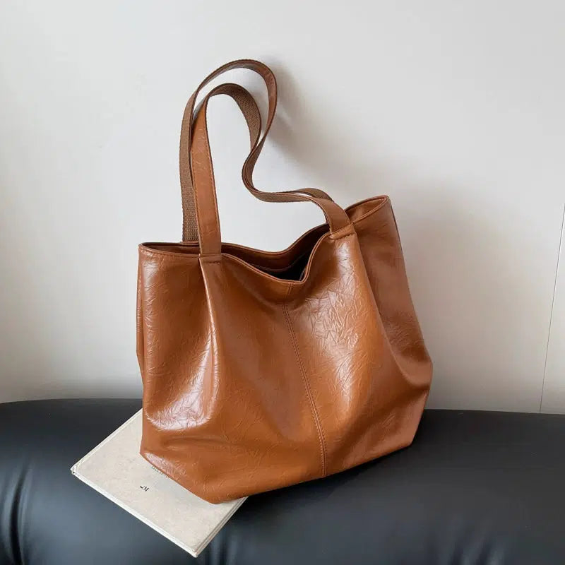 Large Faux Leather Tote Bag