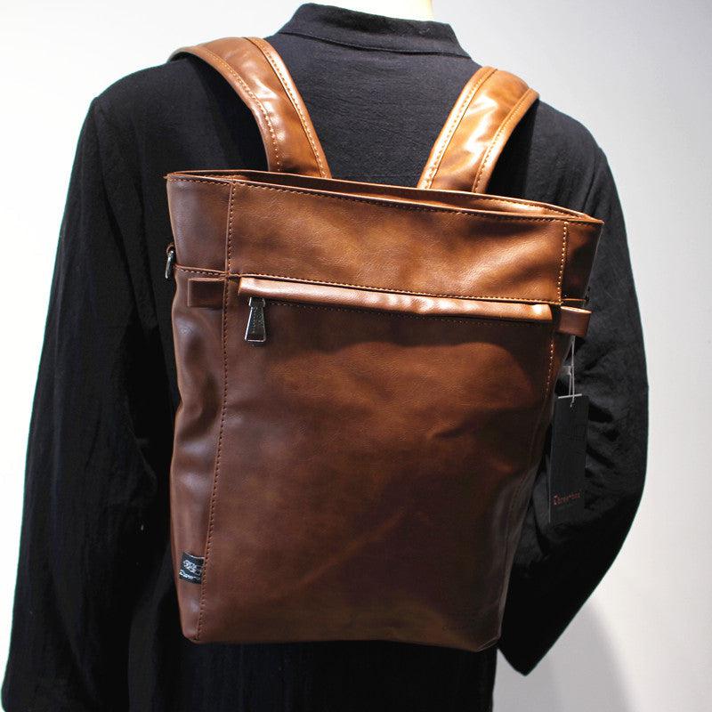 Large Leather Backpack Satchel