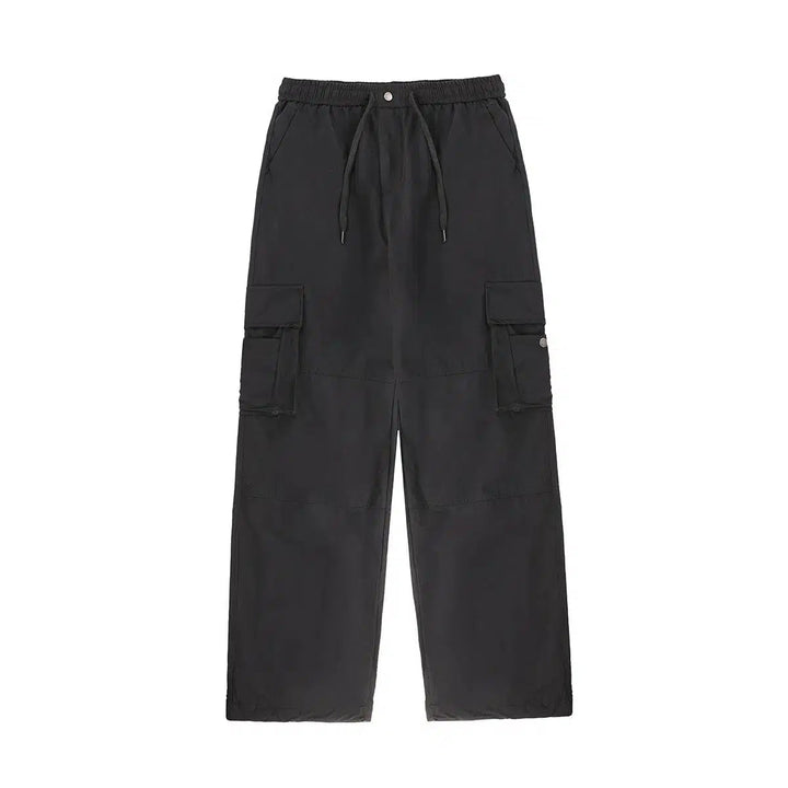 Large Pocket Straight Casual Pants