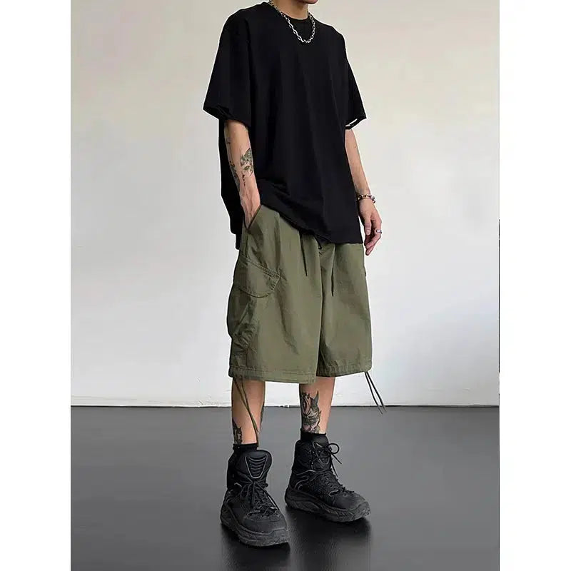 Large Pocket Wide Leg Cargo Shorts