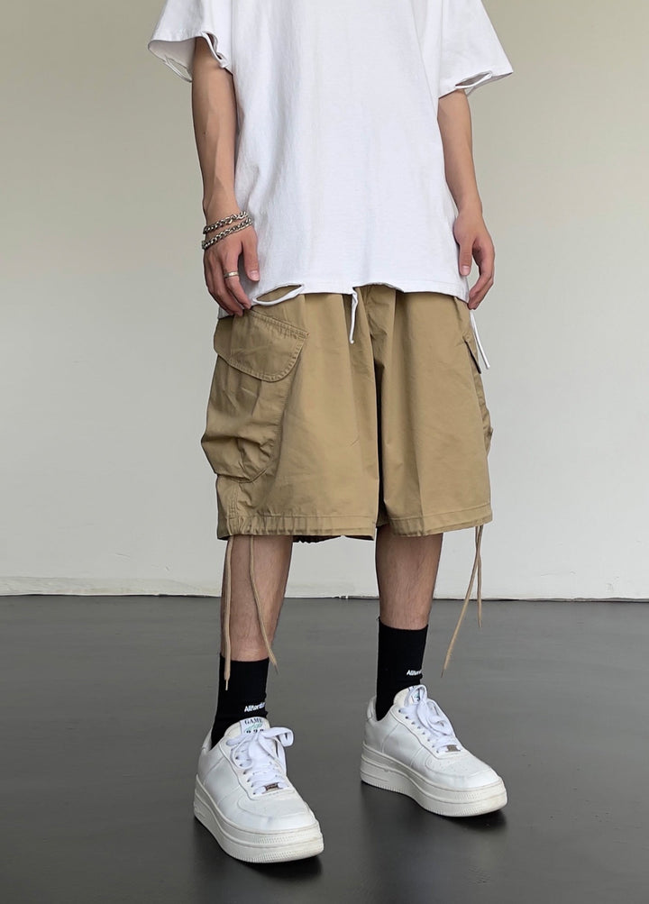 Large Pocket Wide Leg Cargo Shorts