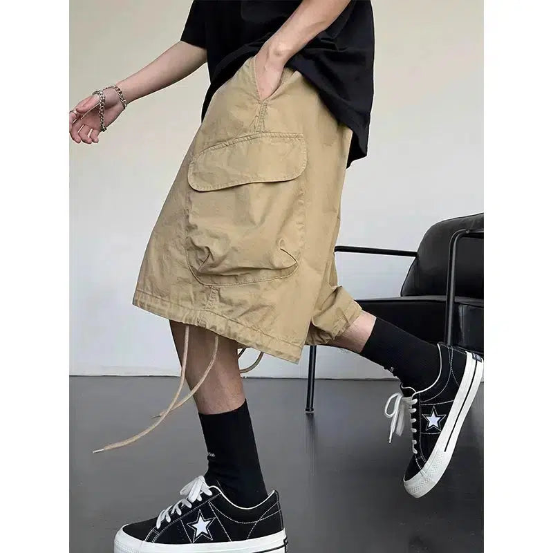 Large Pocket Wide Leg Cargo Shorts