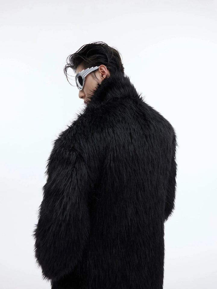 Large-profile Fur Long Plush Windbreaker