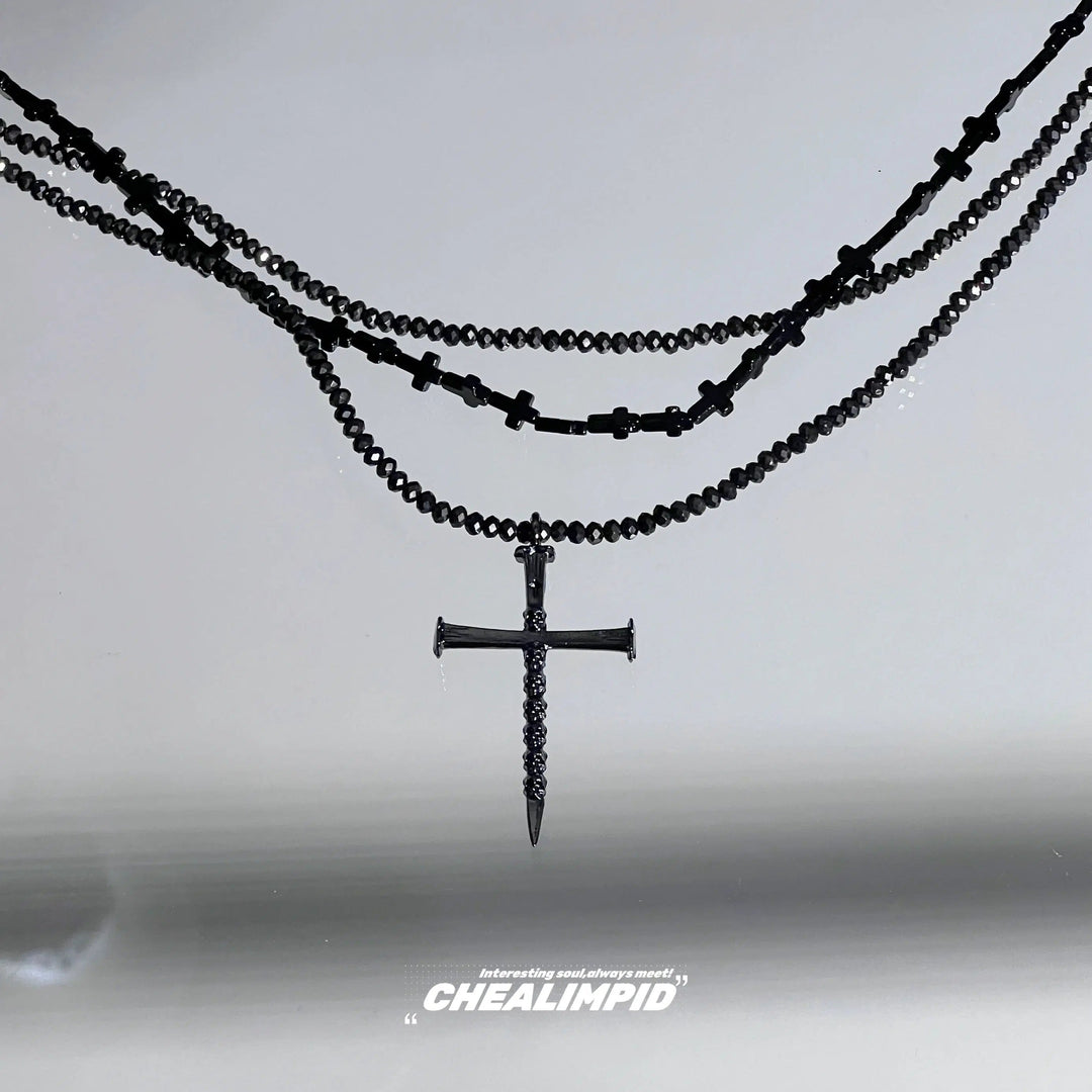 Layered Cross Pendant Necklace