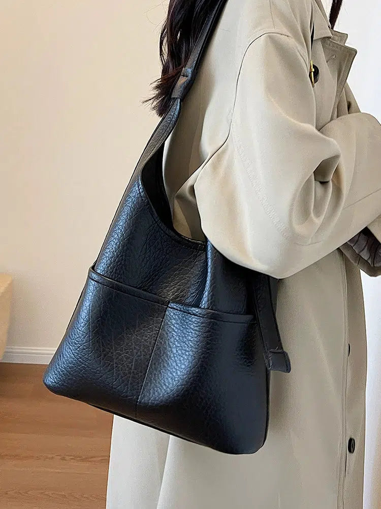 Leather Bucket Shaped Bag