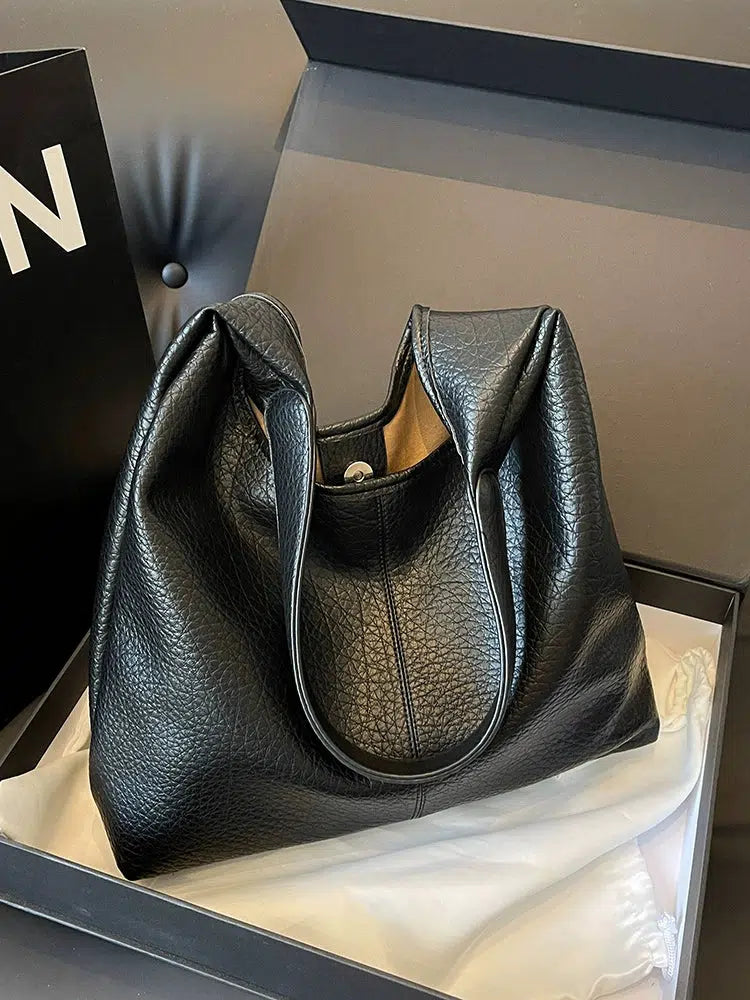 Leather Bucket Shaped Bag