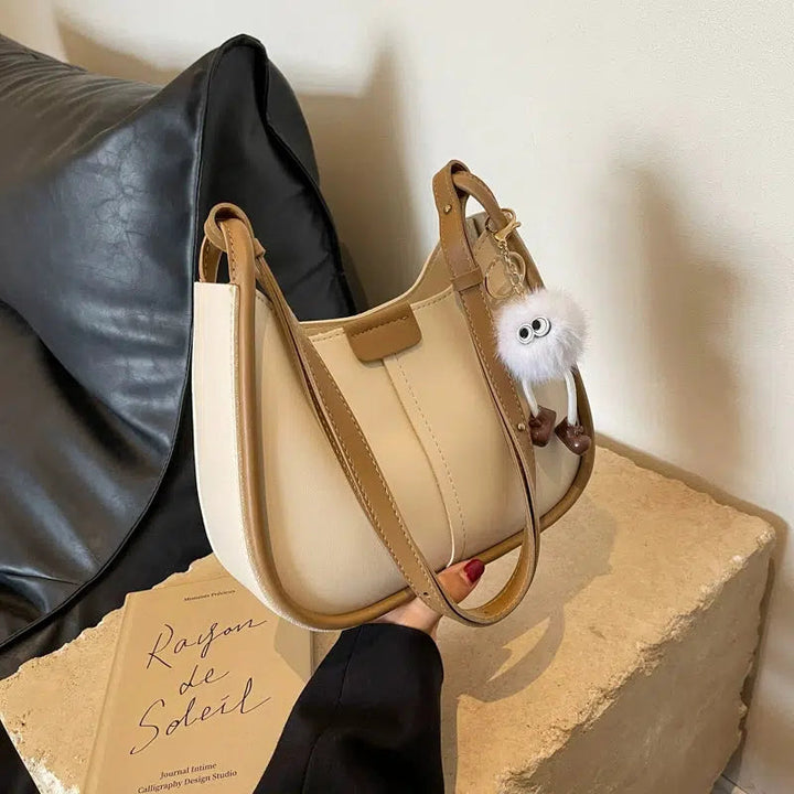 Leather Bucket-Shaped Bag