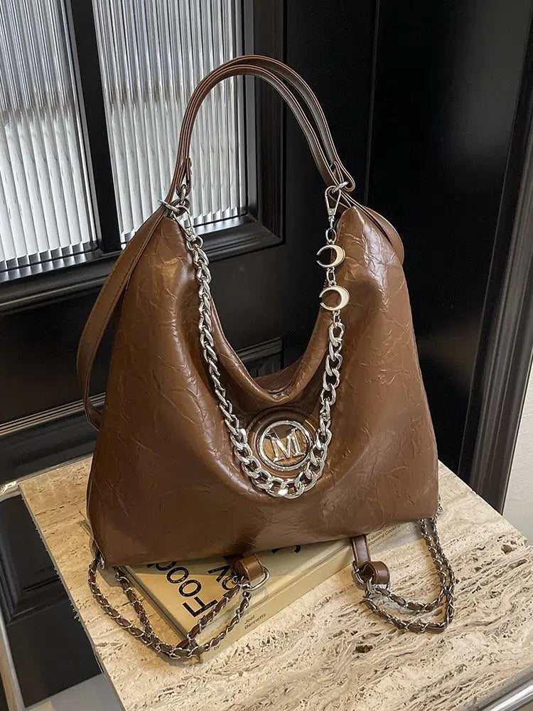 Leather Chain Strap Shoulder Bag