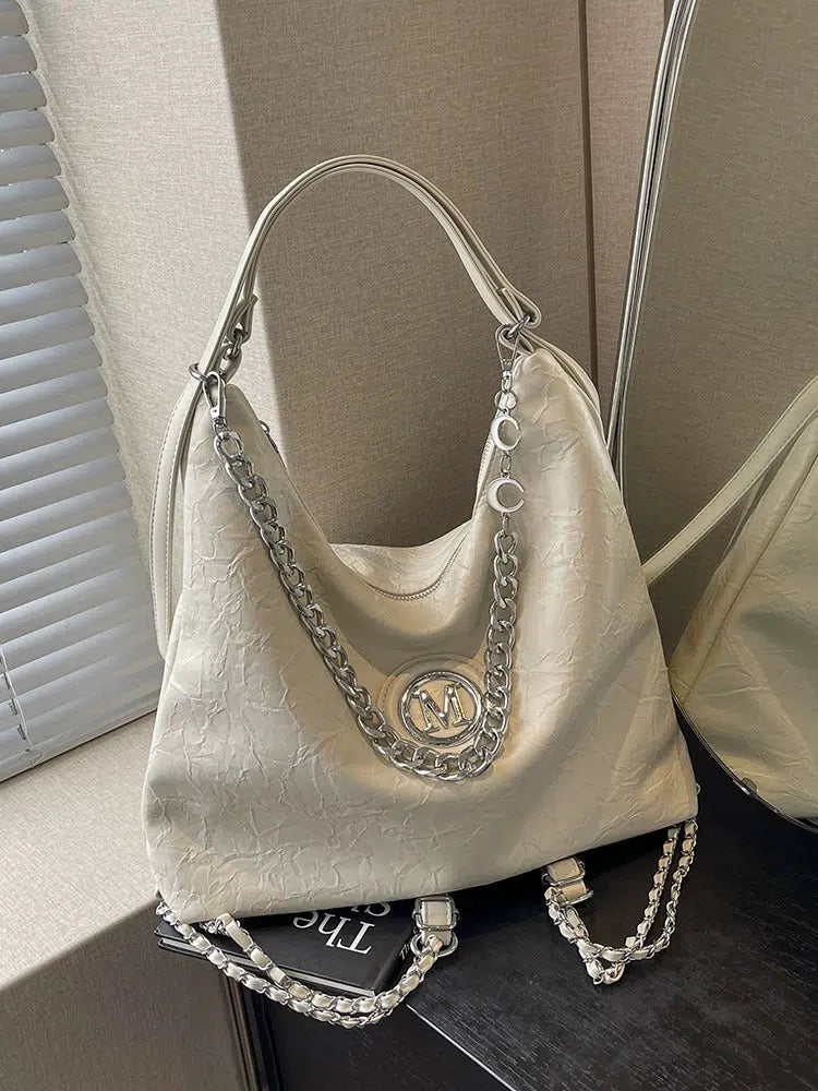 Leather Chain Strap Shoulder Bag