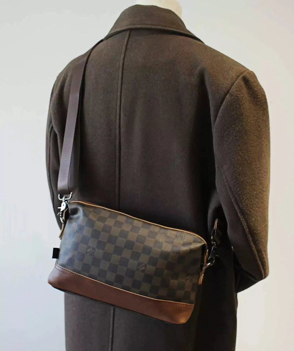 Leather Checkered Shoulder Bag