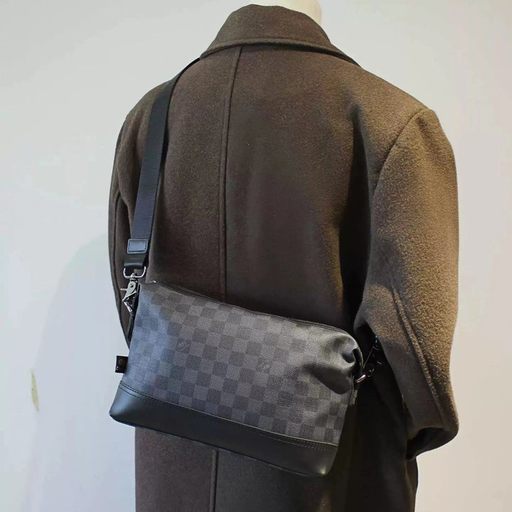 Leather Checkered Shoulder Bag