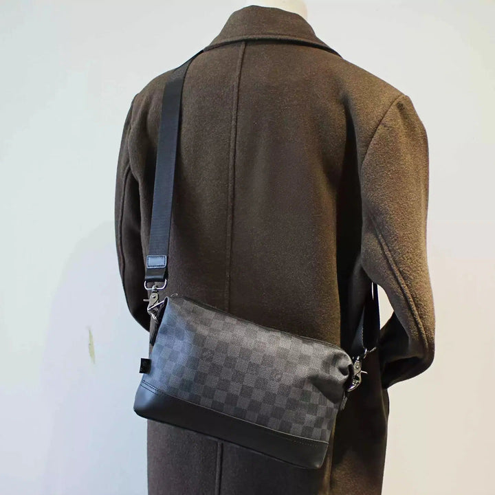 Leather Checkered Shoulder Bag