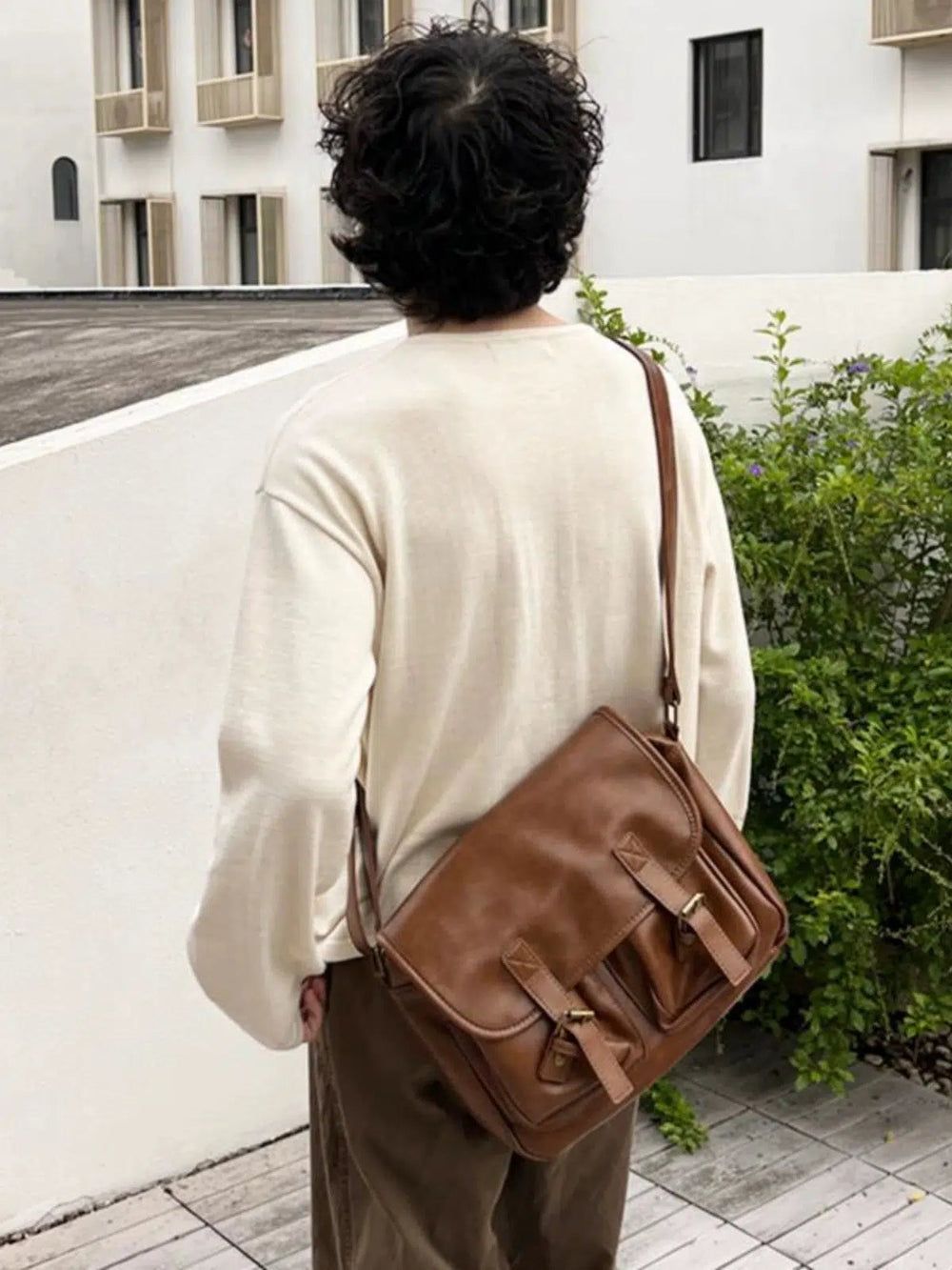 Leather Satchel Crossbody Bag