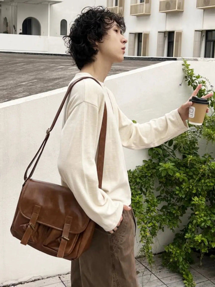 Leather Satchel Crossbody Bag