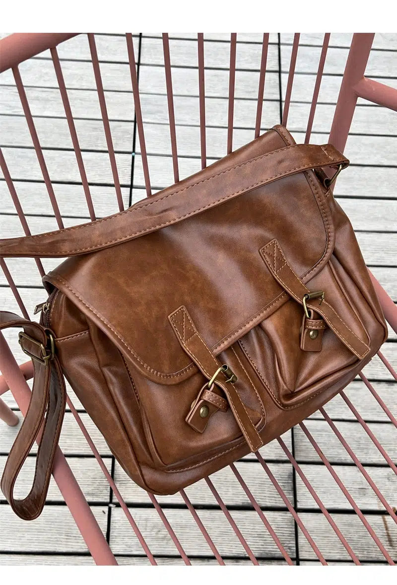 Leather Satchel Crossbody Bag