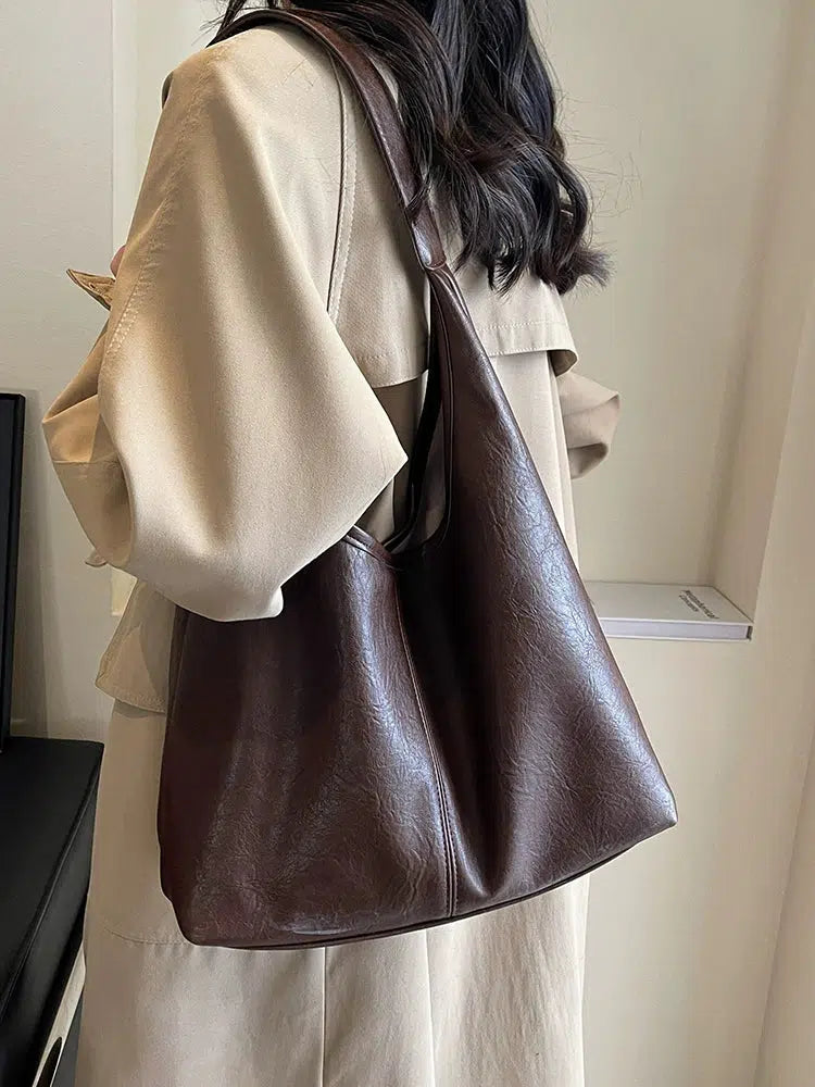 Leather Shoulder Tote Bag