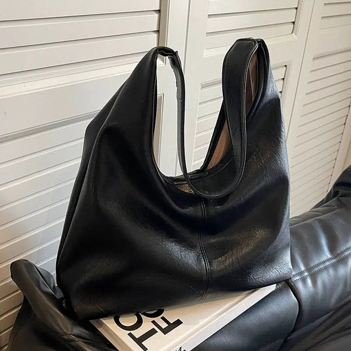 Leather Shoulder Tote Bag