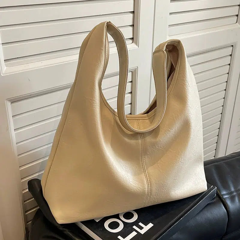 Leather Shoulder Tote Bag