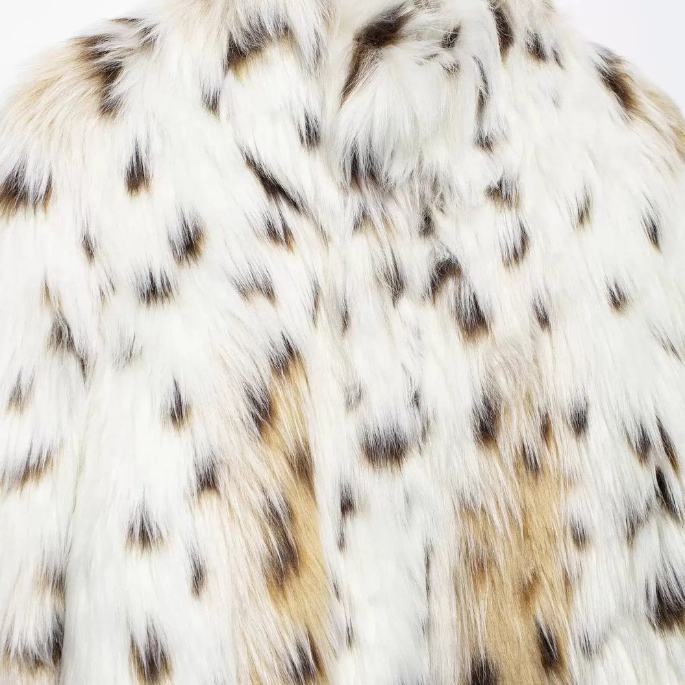 Leopard Print Faux Fur Coat