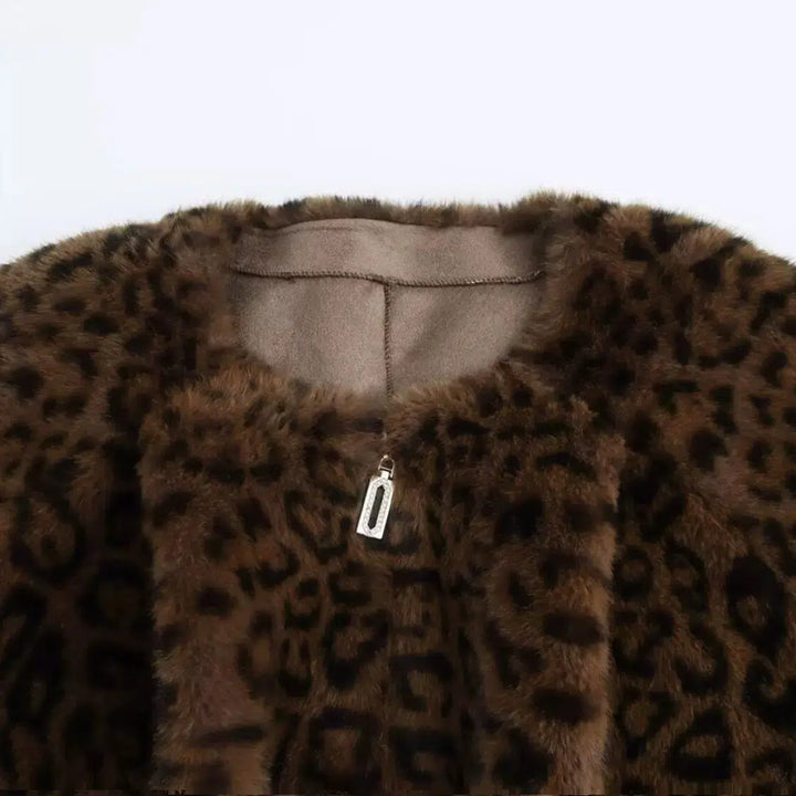 Leopard Print Faux Fur Coat