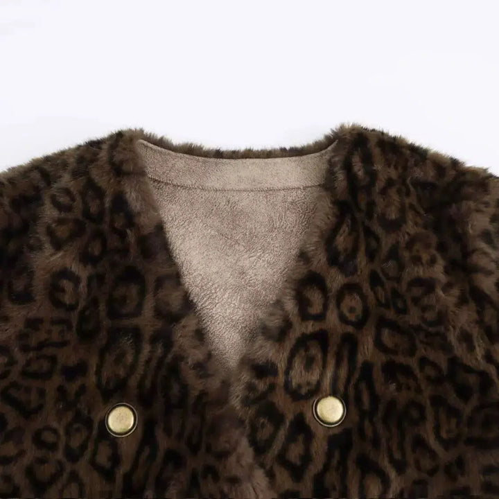 Leopard Print Faux Fur Coat