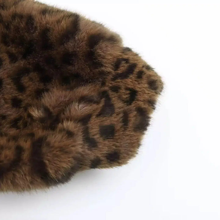 Leopard Print Faux Fur Coat