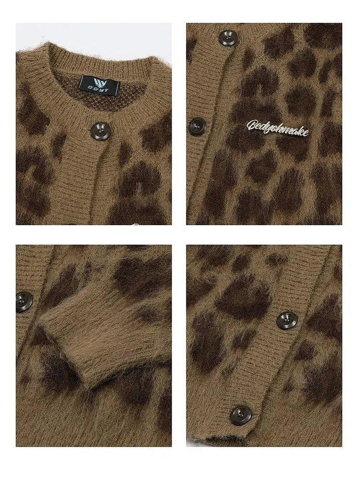 Leopard Print Knit Cardigan