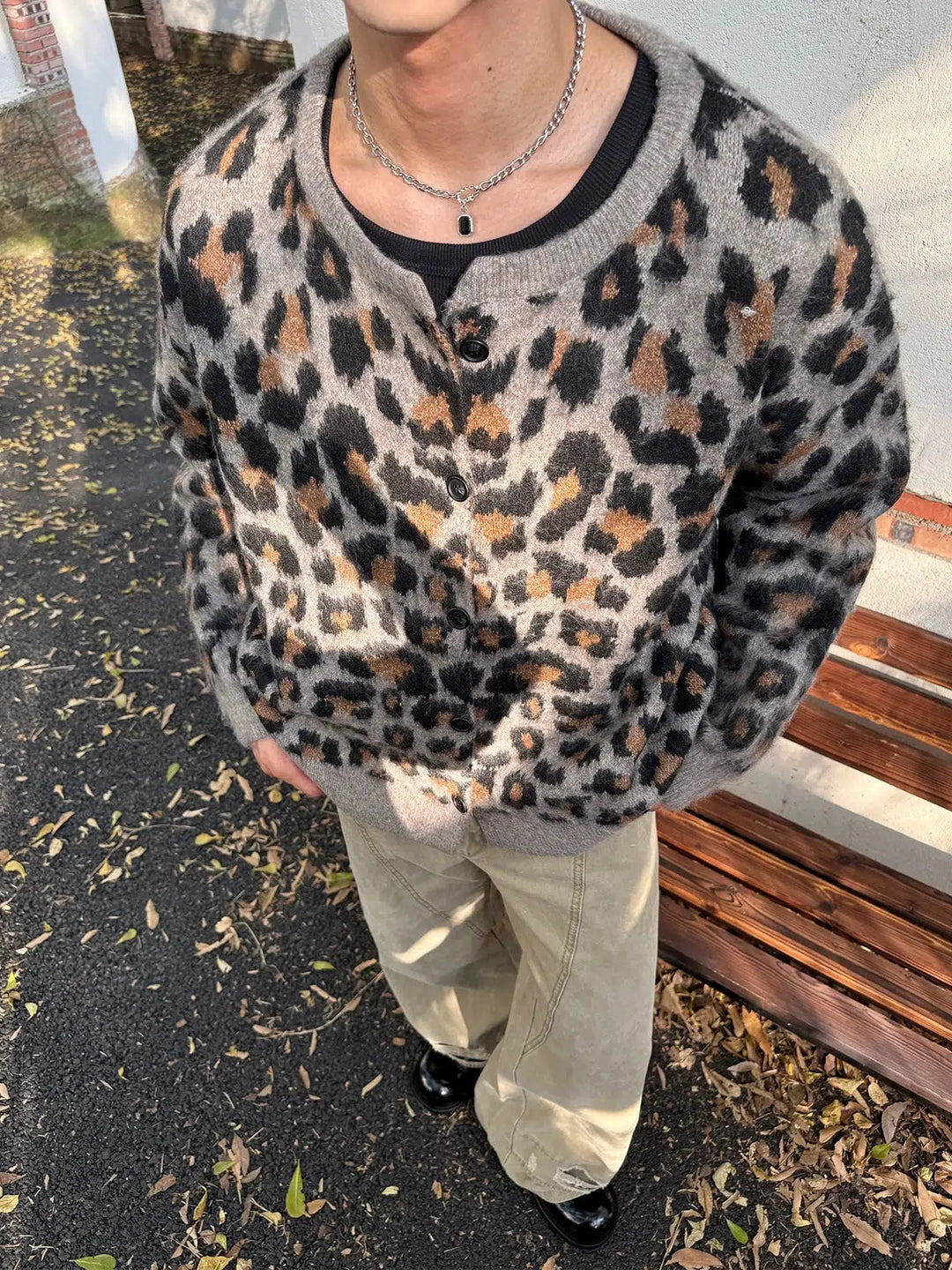 Leopard Print Knit Sweater