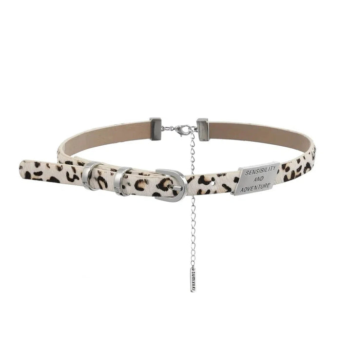 Leopard Print Leather Necklace