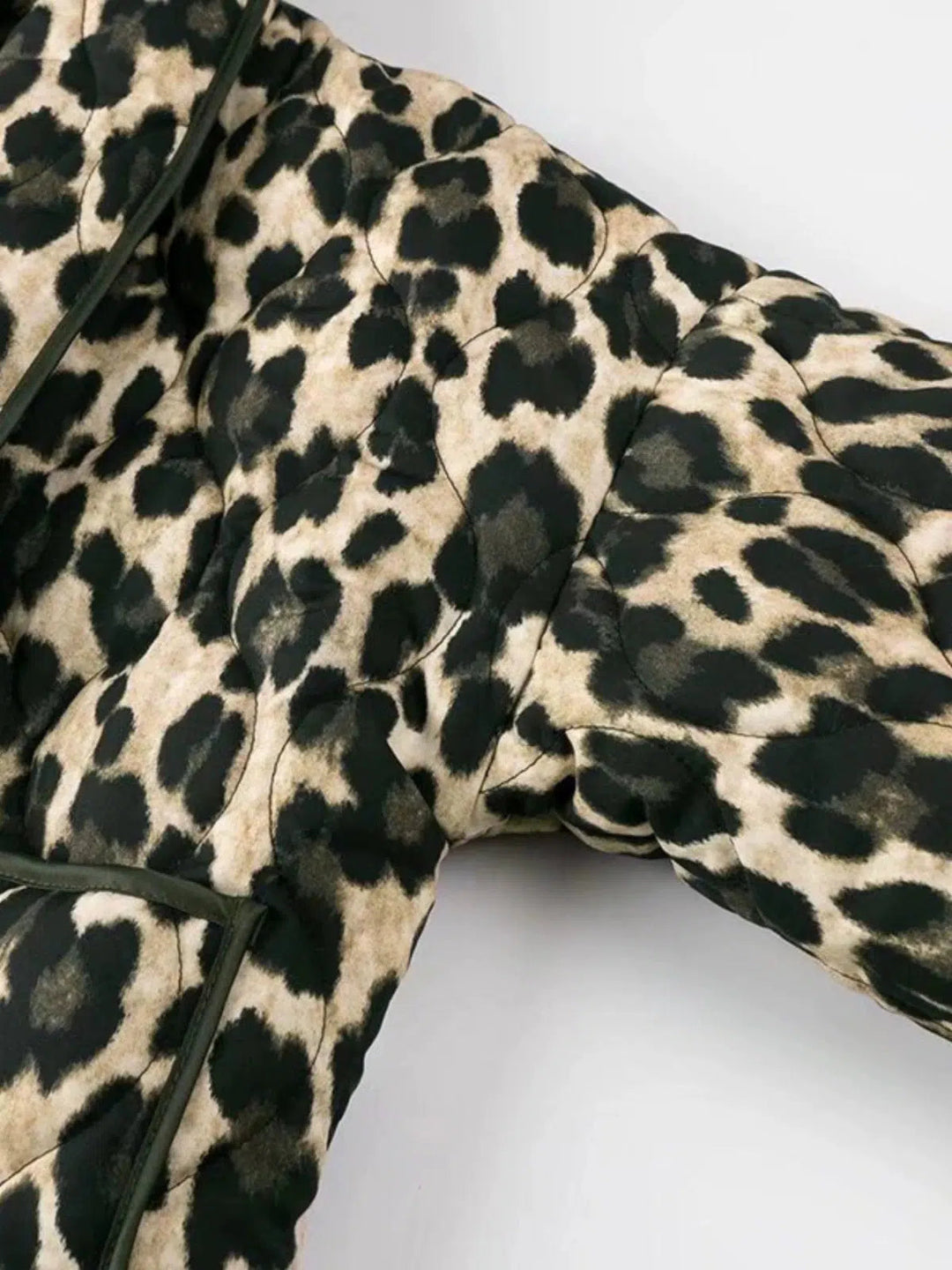 Leopard Print Pockets Coat