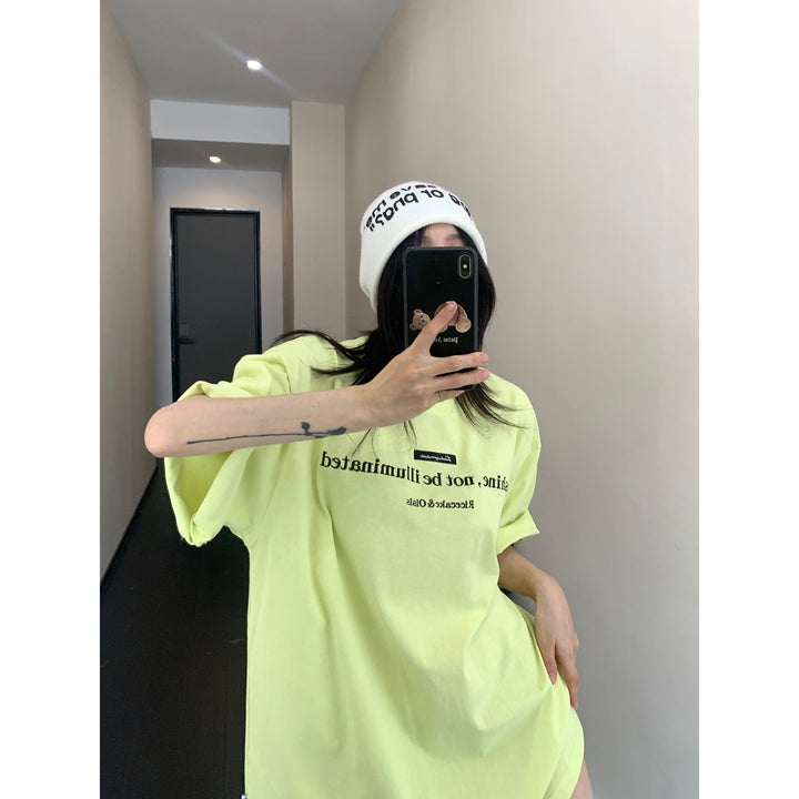 Letter Embroidered Oversized T-Shirt