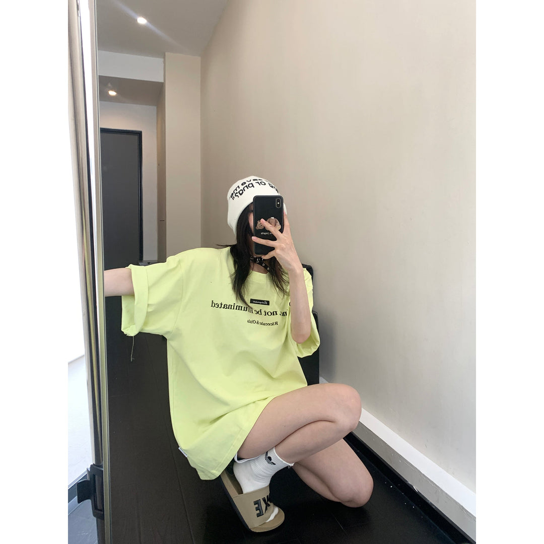 Letter Embroidered Oversized T-Shirt