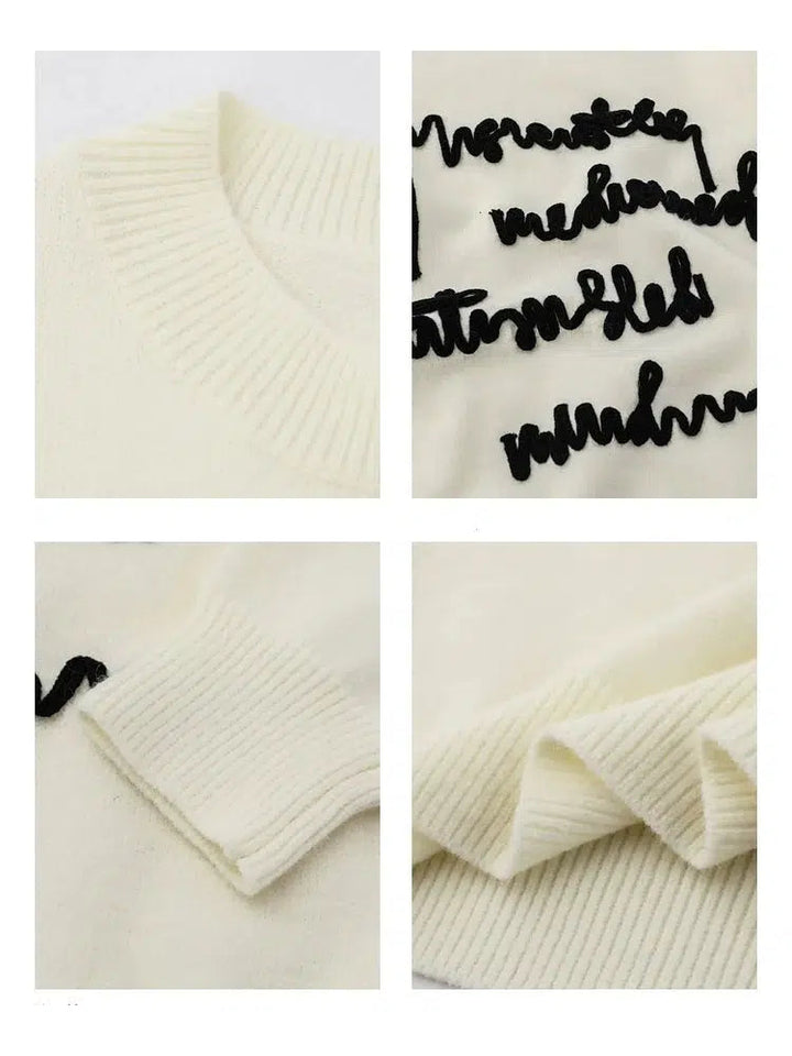 Letter Embroidered Sweater