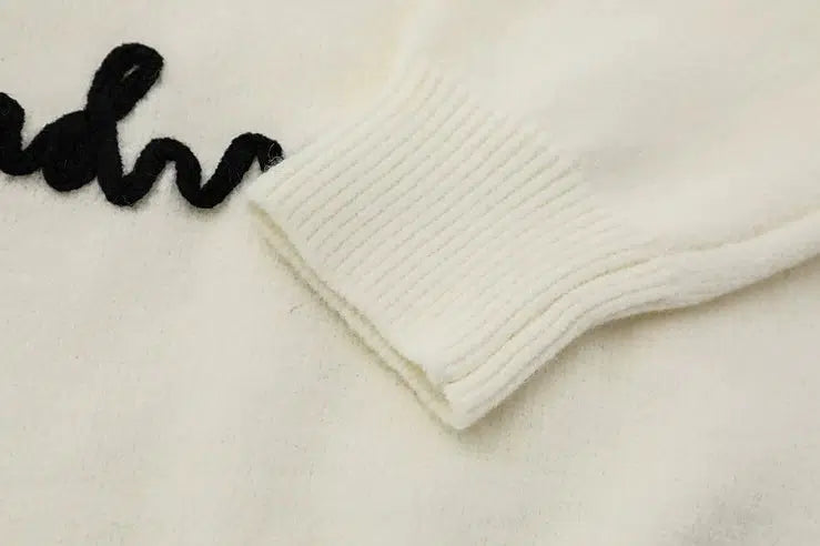 Letter Embroidered Sweater