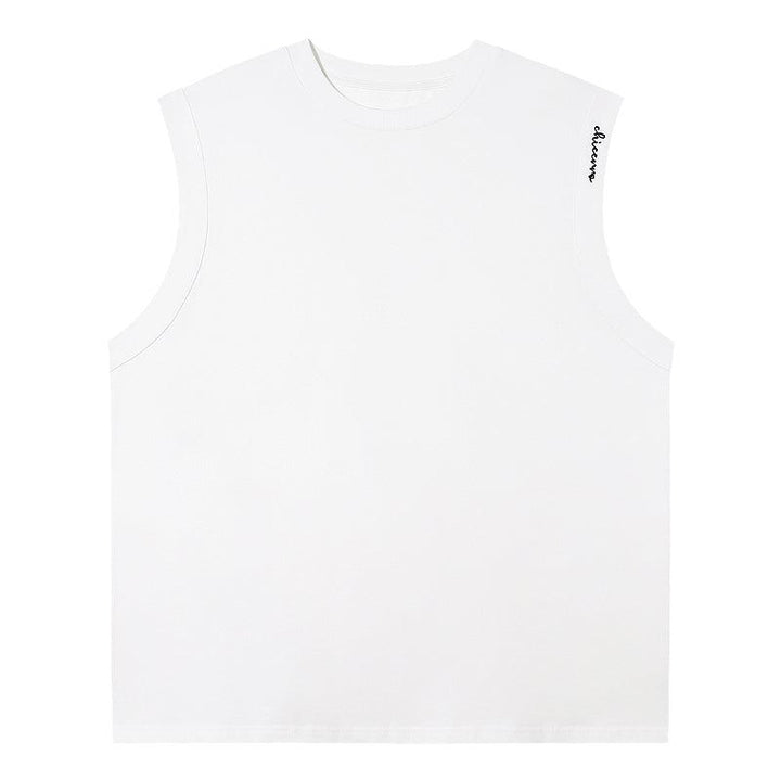 Letter Embroidered Vest T-Shirt