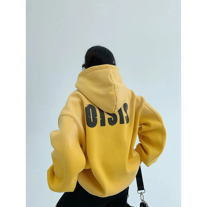 Letter Graphic Print Gradient Hoodie