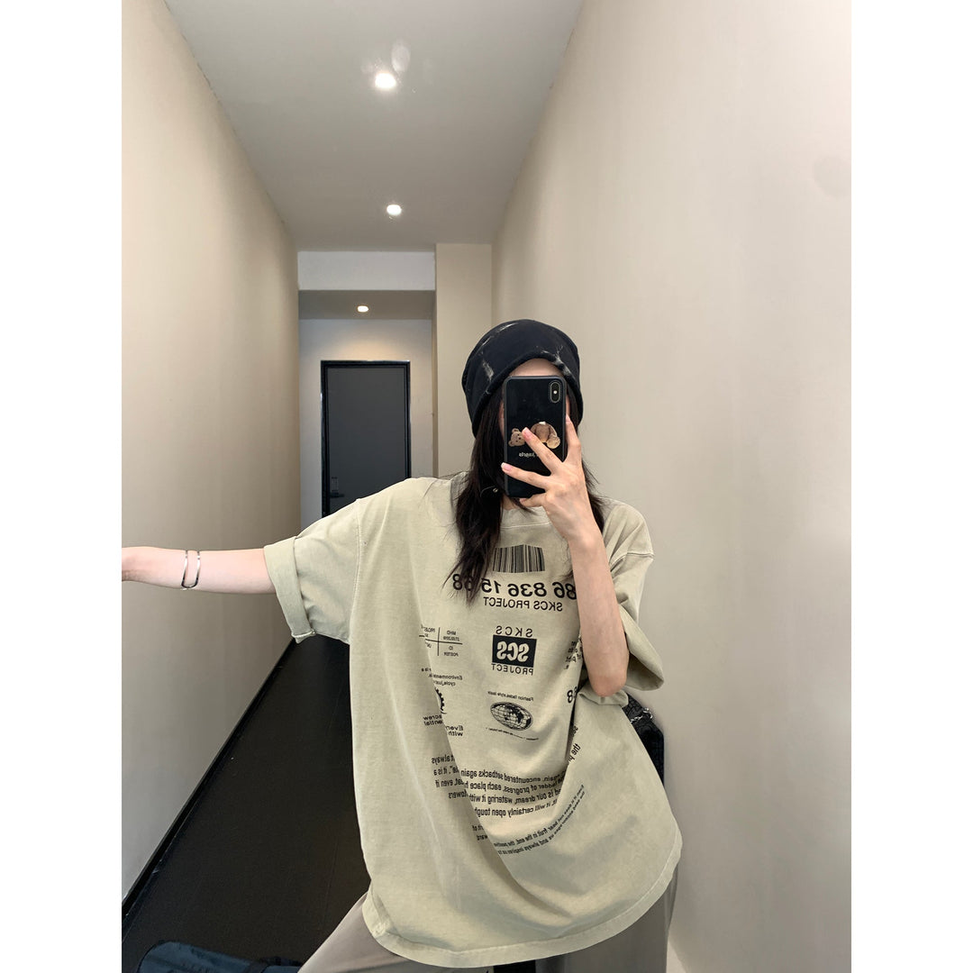 Letter Print Oversized Graphic T-shirt