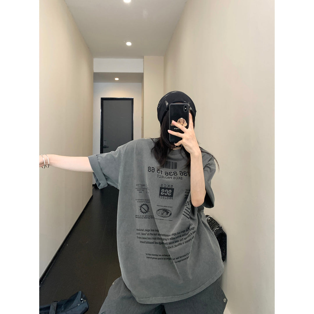 Letter Print Oversized Graphic T-shirt