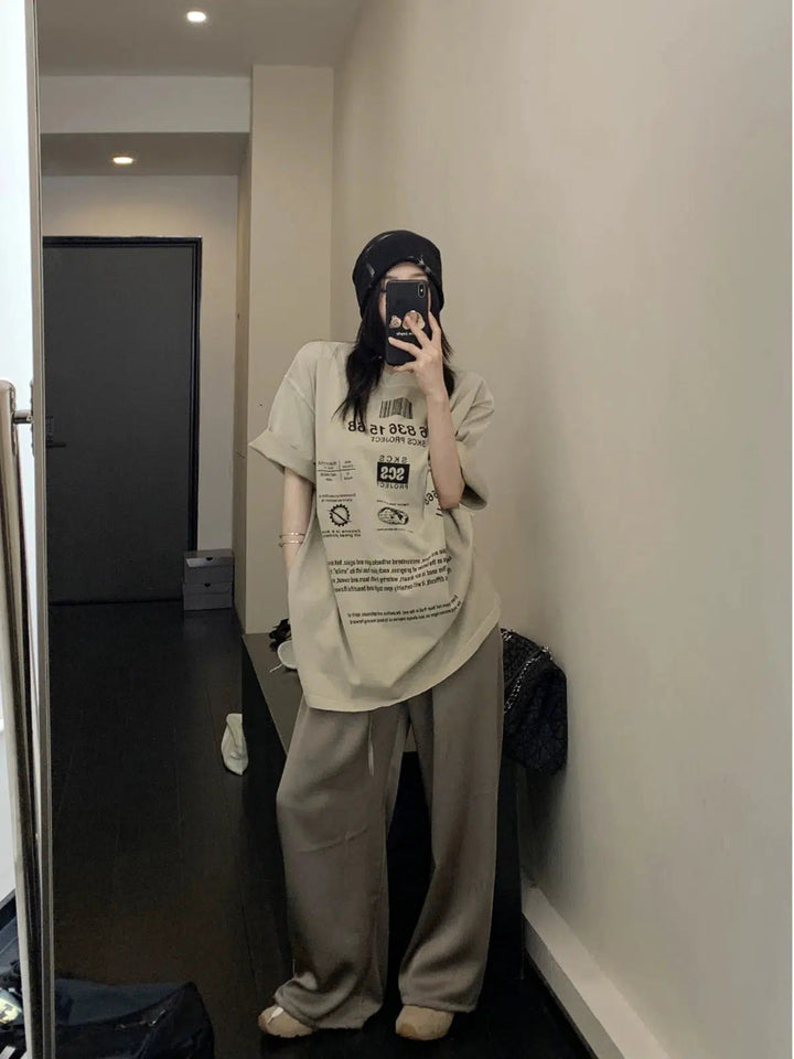 Letter Print Oversized Graphic T-shirt