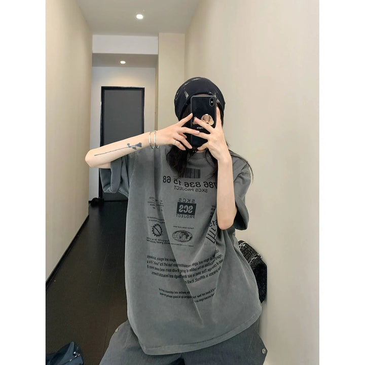 Letter Print Oversized Graphic T-shirt