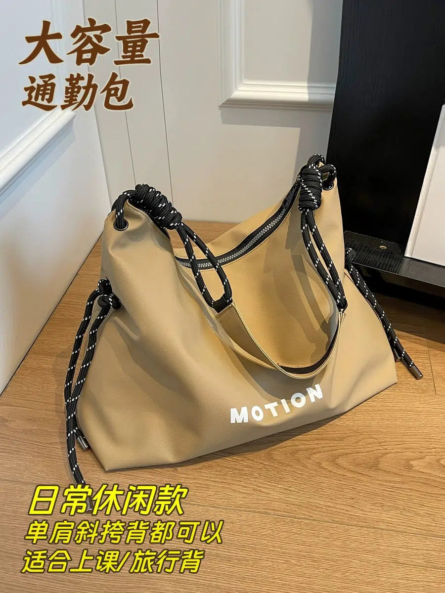 Letter Print Oversized Shoulder Bag